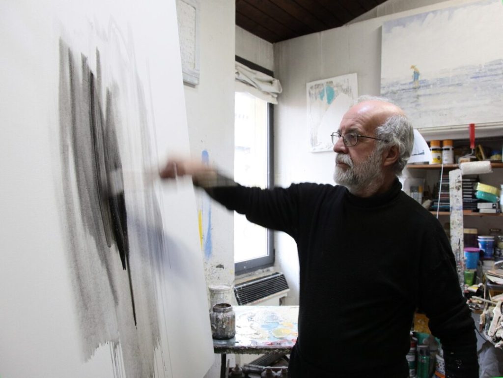 Biografia 1 Enzo Archetti Enzo Archetti, artista di Brescia, dipinge con pennellate decise su tela bianca.